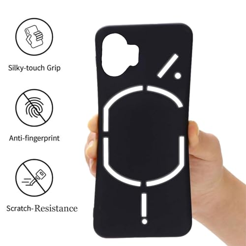 Image of A rtistque Liquid Silicone Back Cover Case for Nothing Phone 2 Matte Shockproof TPU Soft Flexible with Camera Protection - Black