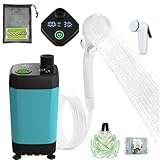 【2026年 直射ヘッド+シャワーボール贈り】VIGOUROUS ポータブルシャワー アウトドア USB充電式 6000mAh 強力/節能モード付き 電動シャワー キャンプ 水流量無段階調節 釣り 海水浴 サーフィン 旅行 水遣り 洗車 植物潅水 防災 コンパクト ペットシャワー ペット浴 節水シャワー 屋内 屋外 軽量 0.95kg 7*12.5㎝