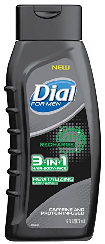 Dial for Men 3 in 1 Hair + Body + Face Revitalizing Body Wash, 16 Fl. Oz. (Pack of 2)