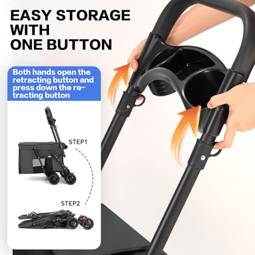 Carrinho de bebê para animais de estimação, gato, cachorro, viagem, dobrável, para transporte de ani