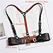 Kutocesy Women PU Leather Harness Belt with Suspenders Adjustable Punk Waist Belt for Shirts Gothic Streetwear Accessory (Brown)