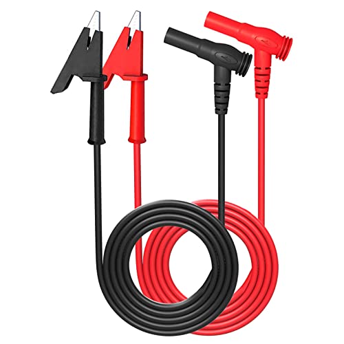 Cleqee 2 STÜCKE Multimeter-Messleitungen, 4-mm-Bananenstecker-zu-Krokodilklemmen-Kabel, strapazierfähiges Labor-Testkabel, Krokodilklemmen (1 m, rot und schwarz) Cover