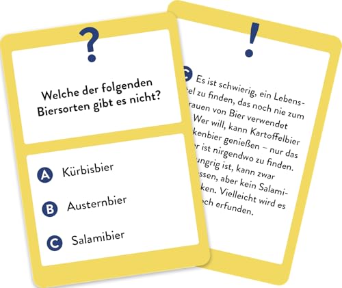 Bier Wissens-Quiz: 50 spannende und kuriose Fragen für Bier-Liebhaber | Partyspiel und originelles Geschenk für Bier-Fans | Ratequiz im Spielkartenformat