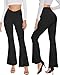 TNNZEET Schlaghose Damen Cross Waist Flared Yogahose Blickdicht Bootcut Leggings Jogginghose Jazzpants für Gym Sport(Schwarz,M)