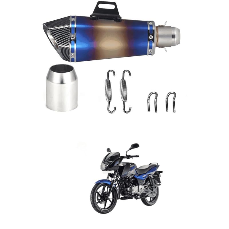 Premium Akra-pov-ic Universal Exhaust/Silencer Muffler Pipe Hexa Cut,Blue, Stainless Steel Exhaust Silencer 36-51 mm Muffler Pipe for All Bikes/Motorcycle Comfortable With Pul-sar 150 Dt-si-image-9
