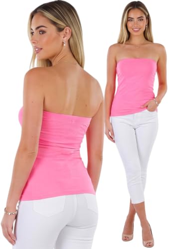 Image of ToBeInStyle Women's Cotton-Spandex Blend Stretchy Tube Top