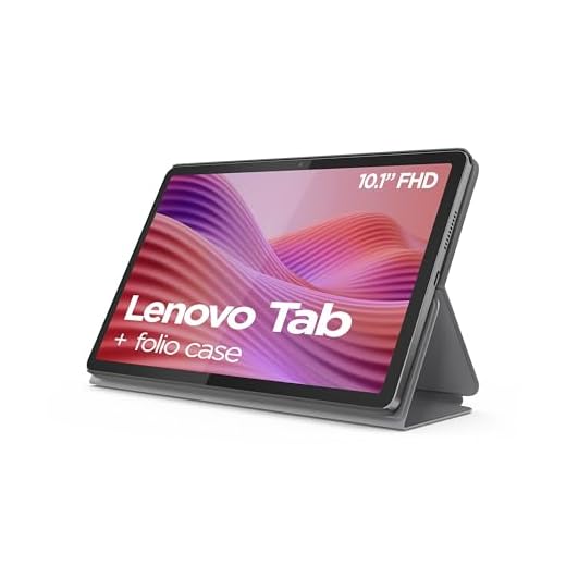 Lenovo Tab Android Tablet | 10.1 inch Full HD Display | MediaTek Helio G85 | 64GB | Wi-Fi 6 | 4GB RAM | Luna Grey + Clear Case