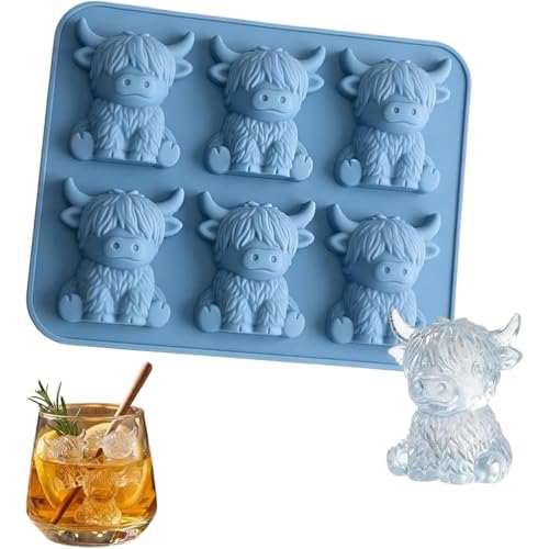 Molde de silicona para cubitos de hielo mini vaca miniatura 2