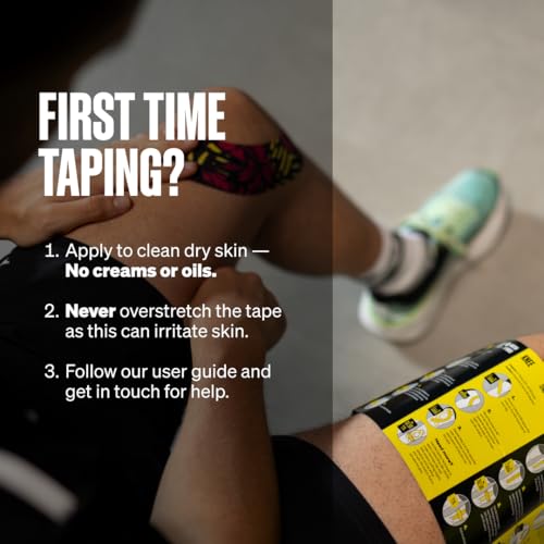 SPORTTAPE Kinesiology Tape - 5m Roll - Wild Print | Physio & Sports Injury Muscle Tape for Shoulder, Knee, Ankle Shin Splints Support. Waterproof & Hypoallergenic Kinetic Sports Tape - 4