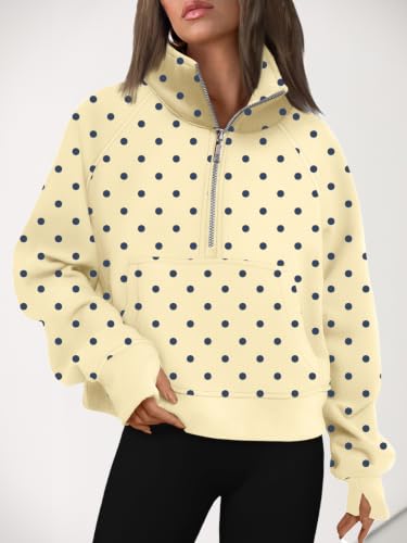 Image of AUTOMET Womens Sweatshirts Half Zip Fleece Pullover Fall Outfits