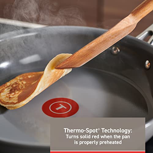 Image of T-Fal Ceramic Excellence Reserve Ceramic Nonstick Jumbo Cooker 5.5 Quart Induction Oven Broiler Safe 500F, Lid Safe 350F Cookware, Pots and Pans Grey
