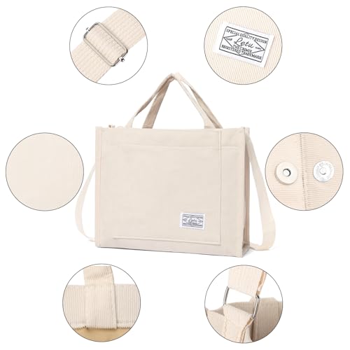 Sac fourre-tout en velours côtelé souple et résistant au design hobo chic