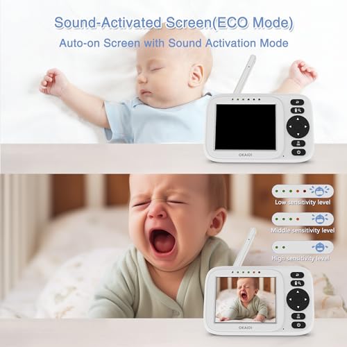 Okaidi Video Baby Monitor, 3.2 Inch Baby Monitor With Camera And Audio thumb #5