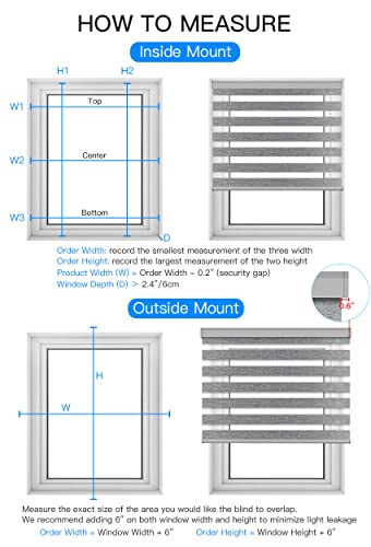 Tokblind Motorized Zebra Shades With Remote Control, Electric Dual Layer Sheer Roller Blind Work With Alexa Via Hub thumb #4