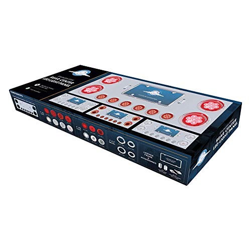 United Pacific 34666 Tail Light Panel, Rear Center, Polished Stainless Steel, 33-3/4", Red LED & Lens, with 4 x 7 LED 4" Reflector Lights & 6 x 9 LED 2" Lights by United Pacific - Image 2