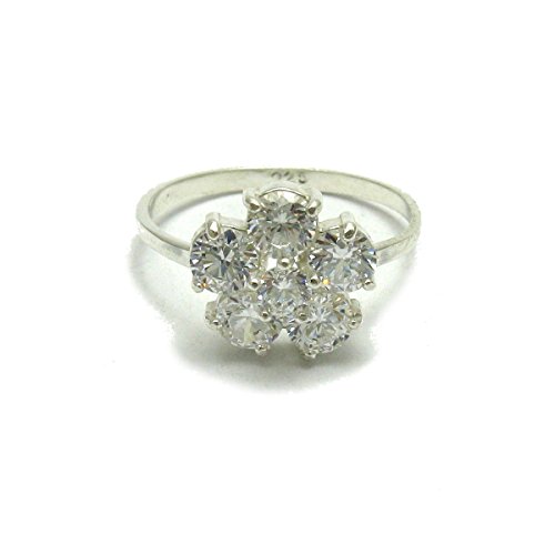 Bague en argent massif 925 Fleur Empress R001656 bague anti-allergie éclat durable zircon