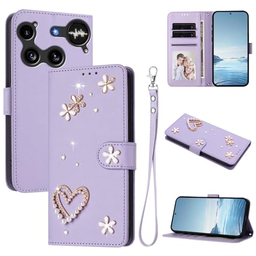 �X�}�z�P�[�X �Ή��@�� for Nothing Phone 3 �������[�h�y�J�[�h�z���_�[�t�����z �t���b�v�J�o�[ �}�O�l�b�g�o�b�N�� �L�b�N�X�^���h�z Purple