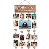 Bilderrahmen Collagen,Muttertagsgeschenke für Mütter Frauen, Einzugshochzeitsgeschenke für Paar,neue Heimdekoration,Wandgalerie Fotorahmen,Geschenke rustikaler Holz-Fotohalter zum Aufhängen Fotowand