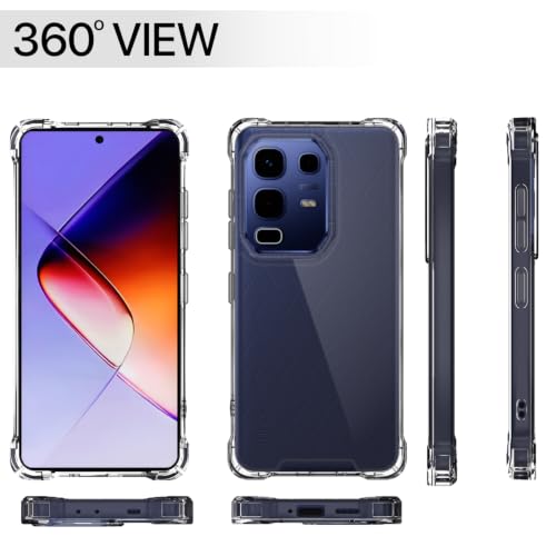 Image of Outlouders Back Cover for Infinix Note 50s 5G Clear Transparent PC + TPU Bumper Case with Raised Edges for Shockproof Protection (Transparent)