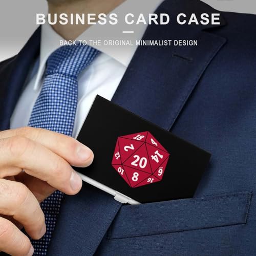 D20 Dice Business Card Holder Slim Metal Case Pocket Wallet for Men Women3