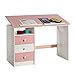 Produktbild IDIMEX Kinderschreibtisch Schülerschreibtisch Kevin, aus Kiefer weiß rosa pink lackiert, neigungsverstellbar