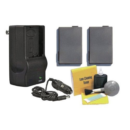 Digital Nc High Capacity Lithium Ion Batteries (2) (1000Mah ea.) Compatible with Canon BP-208 + AC/DC Rapid Travel Charger