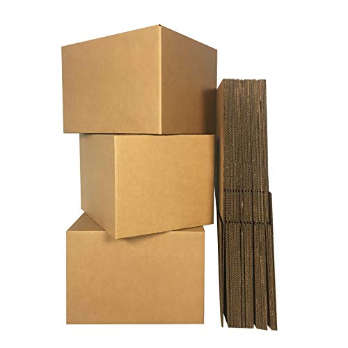 Image of 18 x 14 x 12 inch Medium Size Boxes, 15 Pack, Single Wall Corrugated Cardboard Moving & Storage Boxes for Packing, Moving & Storage