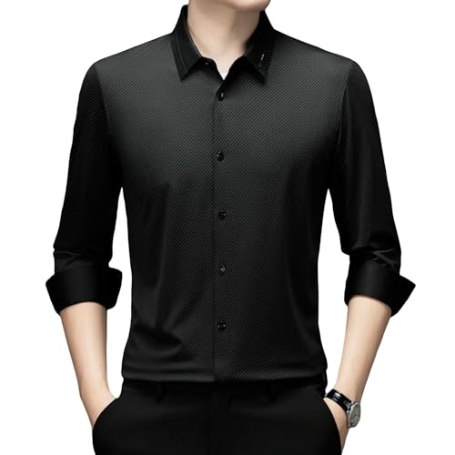 Camisa de manga larga para hombre sin costuras y con moderno diseño informal