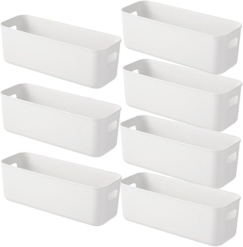 Miniatura 2 de Cestas de almacenamiento de plástico para despensa, canastas organizadoras multiusos con asas recortadas para organización de cocina, encimeras,