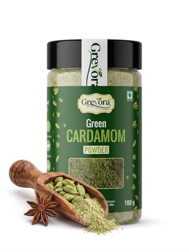 Image of Grevora Idukki Kerala Green Cardamom Powder (Elaichi Powder) 100g | No Added Preservatives | Rich Aroma for Tea, Sweets, Desserts & Baking