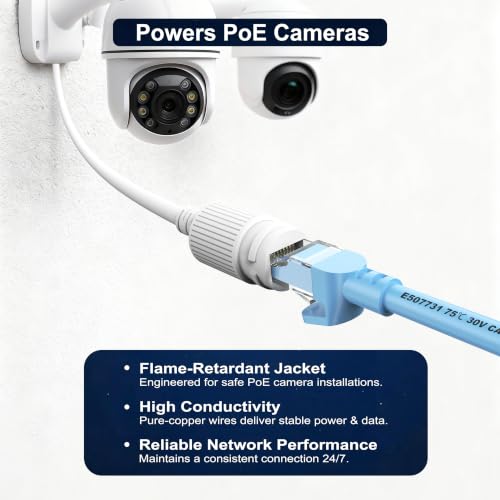 Image of Jadaol [UL Listed Cat6 Ethernet Cable 35FT 10Gbps 24AWG Pure Copper, Blue | 1FT 3FT 5FT 10FT 15FT 20FT 25FT 30FT 50FT 60FT 75FT 100FT 150FT 200FT RJ45 LAN Patch Cable for Router, Modem, Switch, Gaming