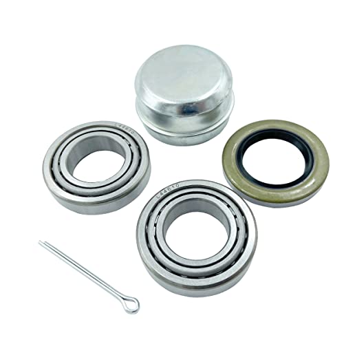 Risetosun 1-1/16'' Axles Trailer Wheel Hub Bearings Kit,L44649/L44610 And 12192Tb Seal Od 1.980'', Dust Cover And Cotter Pin,2 Set #TOP4