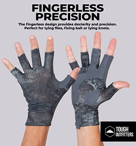 Tough Outdoors Uv Fishing Gloves - Fingerless Fishing Gloves Men & Women - Upf 50+ Sun Gloves - Uv Protection Kayaking Gloves - Sun Protection Fishing Gloves - Paddling Gloves & Sailing Gloves #TOP6