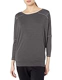 C9 Champion womens Long Sleeve Open Back Top Yoga Shirt, Ebony Heather, Medium US