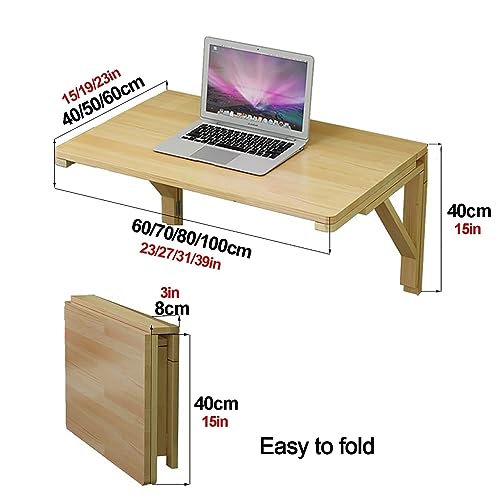 Table murale pliable en bois 80x60 cm pour optimiser l'espace d'un studio - 3