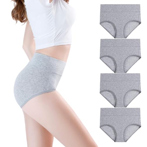 Image of wirarpa Women's Modal Underwear Soft High Waist Briefs Ladies Panties 4 Pack (Regular & Plus Size)