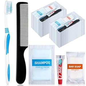 48 Sets Personal Hygiene Kit Basic Toiletry Kits Homeless Supplies Bulk for Women, Men, Travel, Charity, Business Include 48 Shampoo, 48 Toothbrush, 48 Toothpaste, 48 Comb, and 48 Bath Soap