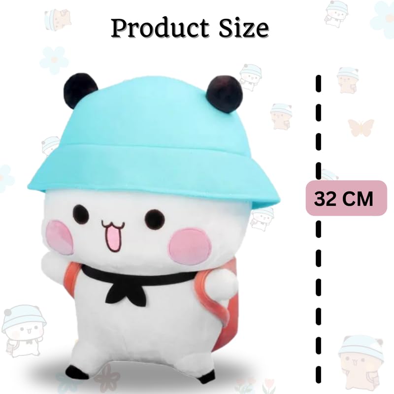 Image of Bubu Plush with Detachable Bags - 32Cm Cotton Stuffed Animal, Cute White Design - Bubu Dudu Cap Plush - Ideal Gift for Kids, Boyfriend, Girlfriend, Playtime, Cuddly Decor & Collectible