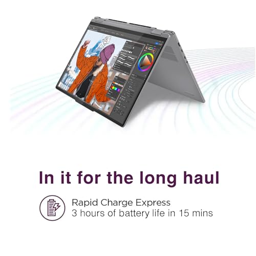 Image of Lenovo Yoga 7 2-in-1 16 inch 2K Touchscreen Laptop, Office Pro Lifetime License, AMD Ryzen 7 8840HS, 16 GB LPDDR5X RAM, 1 TB SSD, Long Battery Life, FHD Webcam, Backlit KB, Window 11 Pro, Design Mouse
