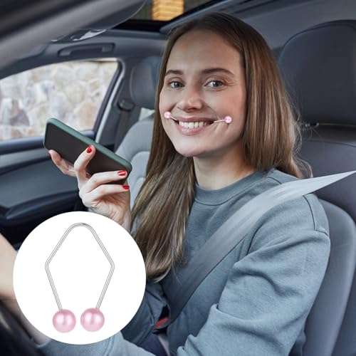 Xinjoduz 2 Stück Grübchen Grubchen Macher Spange Natürlich Macher Perlen Grübchen Smile Gesichtstrainer für Gesichtsmuskulatur Lifting Tools Für EIN Schönes Lächeln (Rosa)
