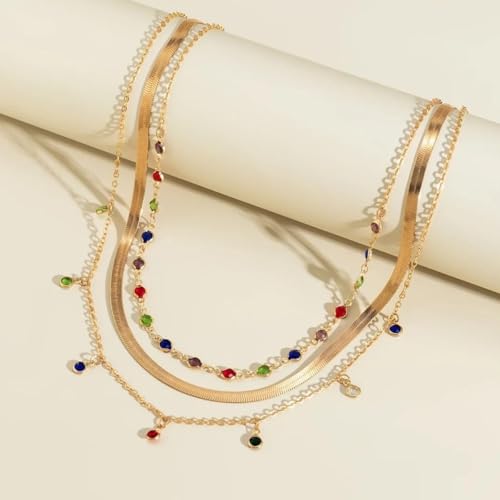 Conjunto 3x1 de Colares Femininos - Powerful Colors + Bolsa de Veludo