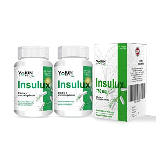 Image of Vokin Biotech Herbal Insulux For Endocrine Health & Diabetes Control 750mg 60 Capsules (Pack of 2)