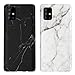 Produktbild KARELIFE 2 Stück Marmor Hülle für Samsung Galaxy A51 Hülle Silikon, Matt Weich Kratzfest Handyhülle Flexible TPU Bumper Dünn Schutzhülle für Samsung A51 - Schwarz, Grauweiß