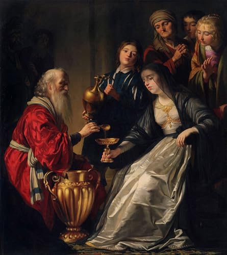 Peinture sur toile Artemisia de Gerrit Van Honthorst chef-d'œuvre mural chambre 60x90