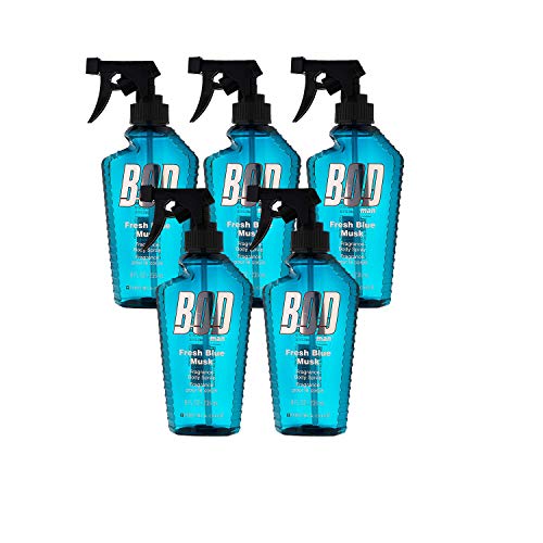 Parfums De Coeur Pack Of 5 - Bod Man Fresh Blue Musk Fragrance Body Spray 8.0 Oz / 236 Ml #TOP5