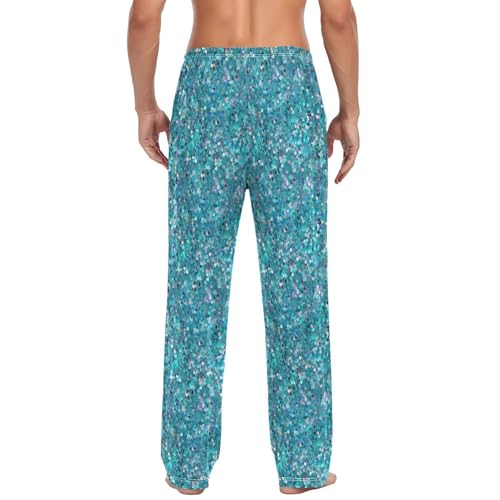 Men's Glitter Pattern Pajama Pants with Elastic Waistband | Soft Lounge Sleepwear | Breathable Sleep Pants for Home（253）2