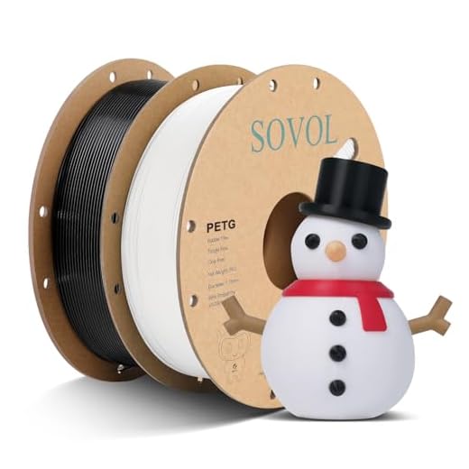 Sovol 3D Printer PETG Filament 2kg (4.4 lbs) Spool Printing Materials, Wiring Tightness, Dimensional Accuracy +/- 0.03 mm, 1.75 mm, Black + White