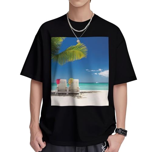 T-shirt palmier femme en coton ample parfait pour vos vacances à la plage