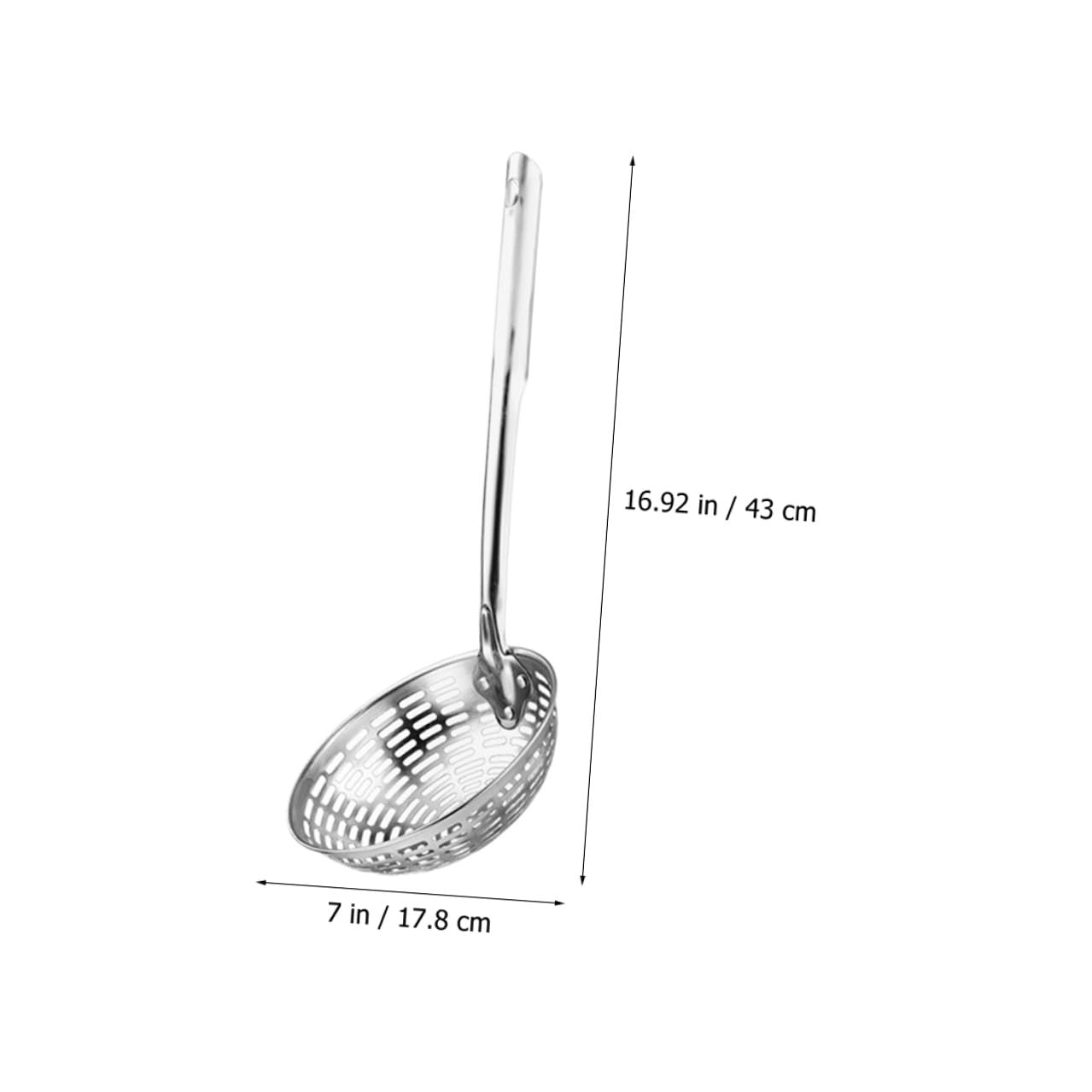 Garneck Colador de Acero Inoxidable para Cocina con Mango Hueco Resistente al Calor, Colador Multifuncional para Pasta y Freír, Utensilio de Cocina Doméstico, Tamaño Medio,