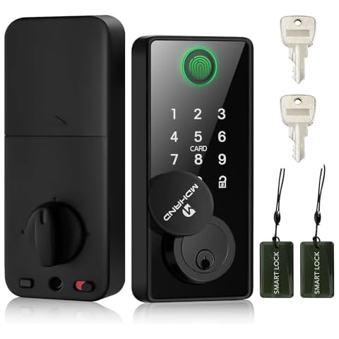 MDHAND Fingerprint Door Lock, Keyless Entry Door Lock,Smart Door Locks for Front Door with App Remote Control, Smart WiFi Deadbolt Lock, Touchscreen Keypad Deadbolt, Auto Lock, Easy Installation Cover